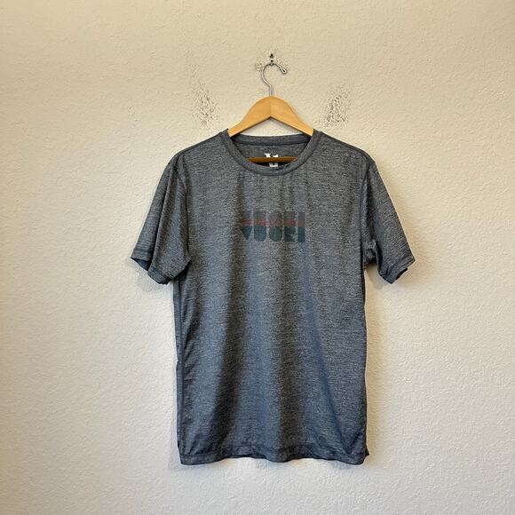VUORI Graphic T-Shirt Heather Gray Stretch Gym Workout Performance - Picture 1 of 5